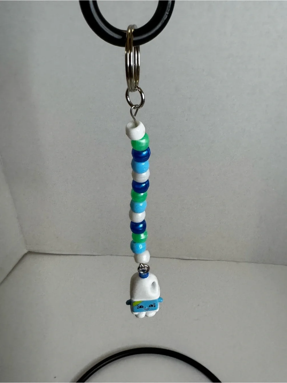 Shopkins Blue, White & Green Beaded Character Charm